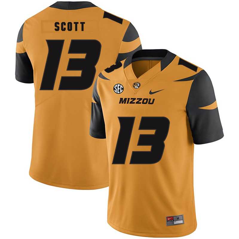 Missouri Tigers #13 Kam Scott Gold Nike College Football Jersey